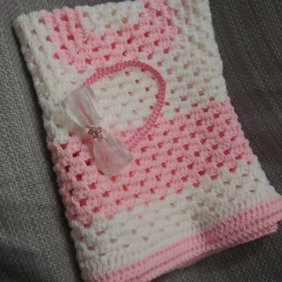 Handmade Crochet baby girl blanket